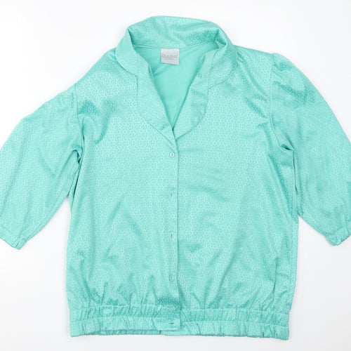 Classic Woman Womens Green   Basic Button-Up Size 12