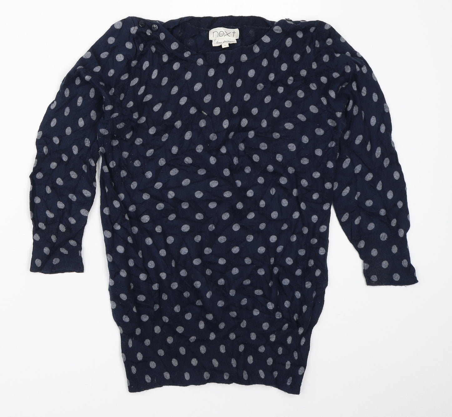 NEXT Womens Blue Polka Dot  Pullover Jumper Size 8