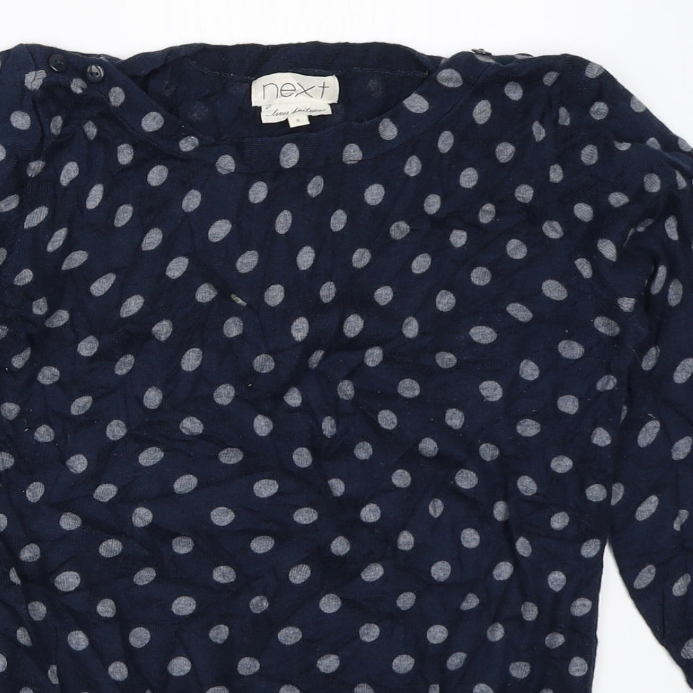 NEXT Womens Blue Polka Dot  Pullover Jumper Size 8