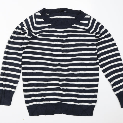 ESMARA Womens Blue Striped  Pullover Jumper Size S