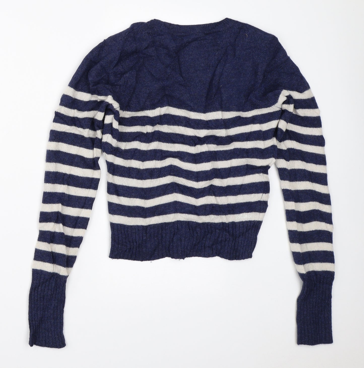 Fat Face Womens Blue Striped  Cardigan Jumper Size 10