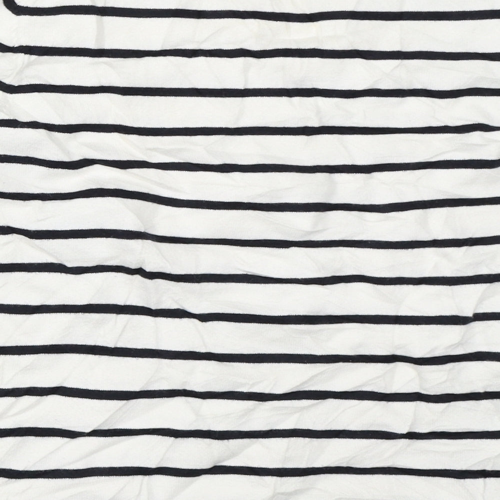 Marks and Spencer Womens White Striped  Pullover Jumper Size 12