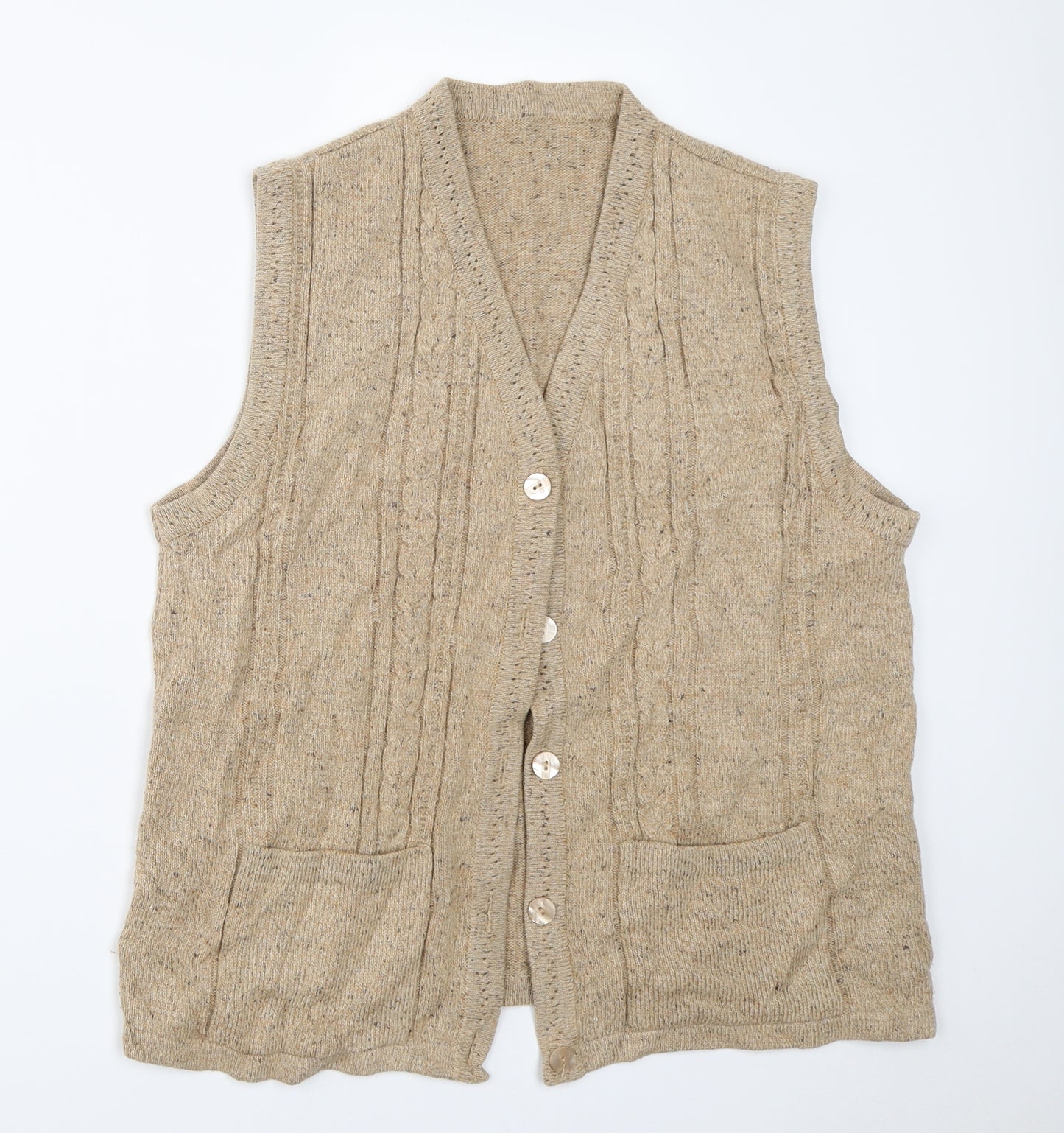 Preworn Womens Beige   Cardigan Jumper Size 16