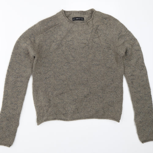 Zara Womens Grey   Pullover Jumper Size S