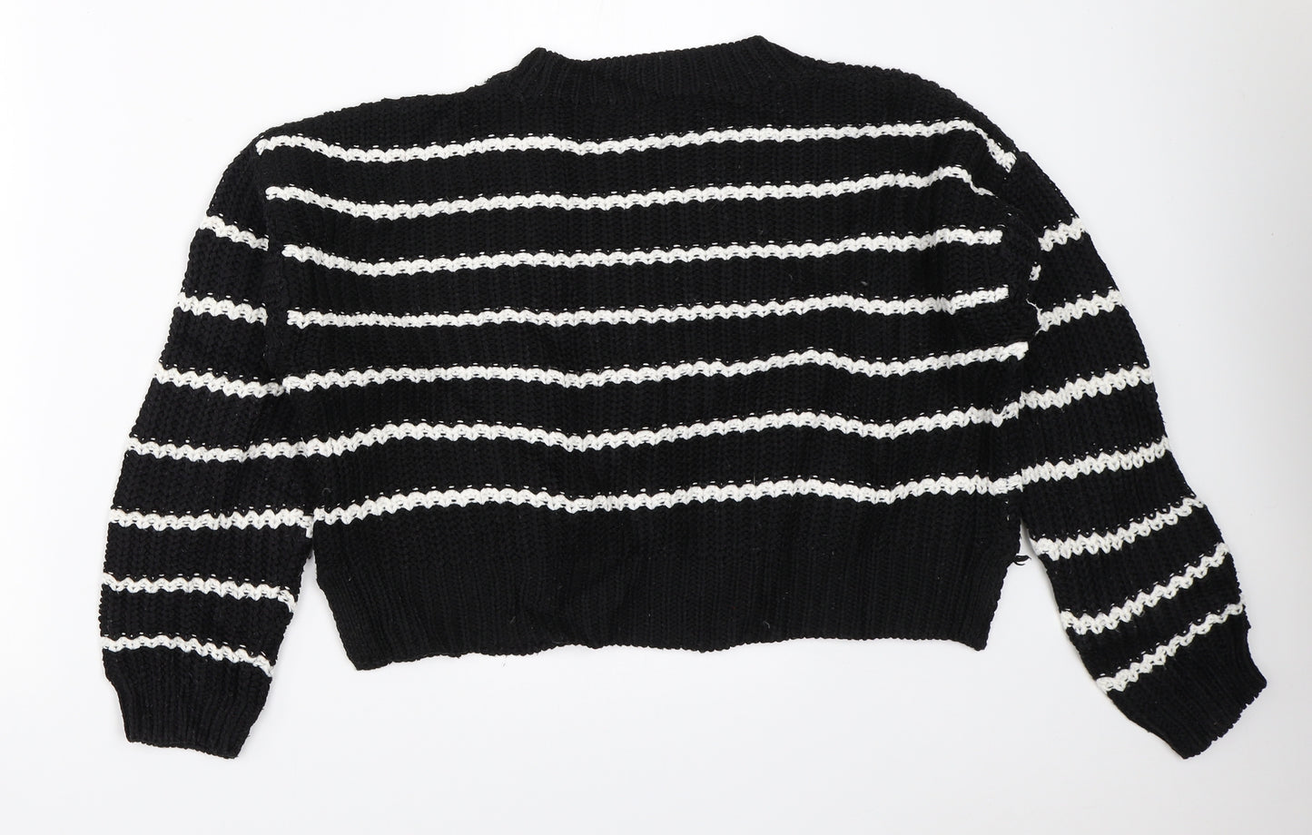New Look Girls Black Striped  Pullover Jumper Size 14-15 Years