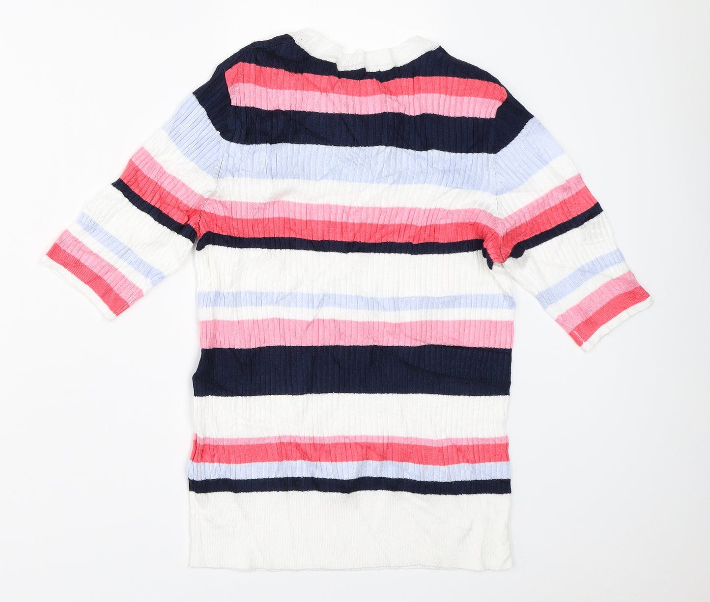 Marks and Spencer Womens White Striped  Pullover Jumper Size 12