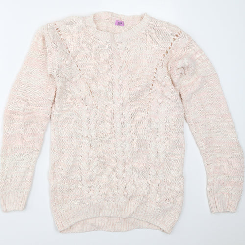 F&F Girls Pink   Pullover Jumper Size 13-14 Years