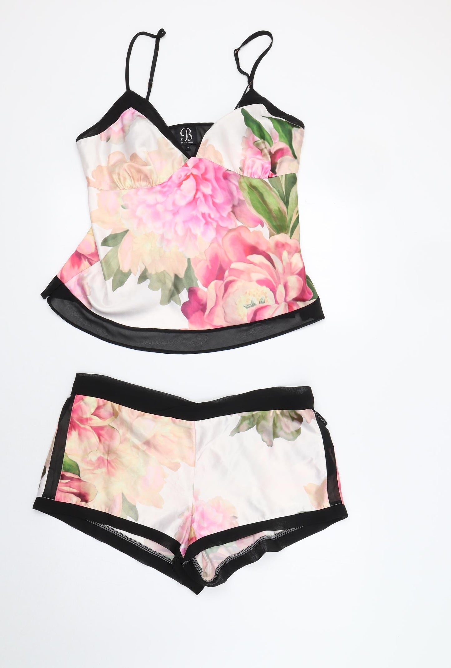 Debenhams Womens Pink Floral   Pyjama Set Size 14