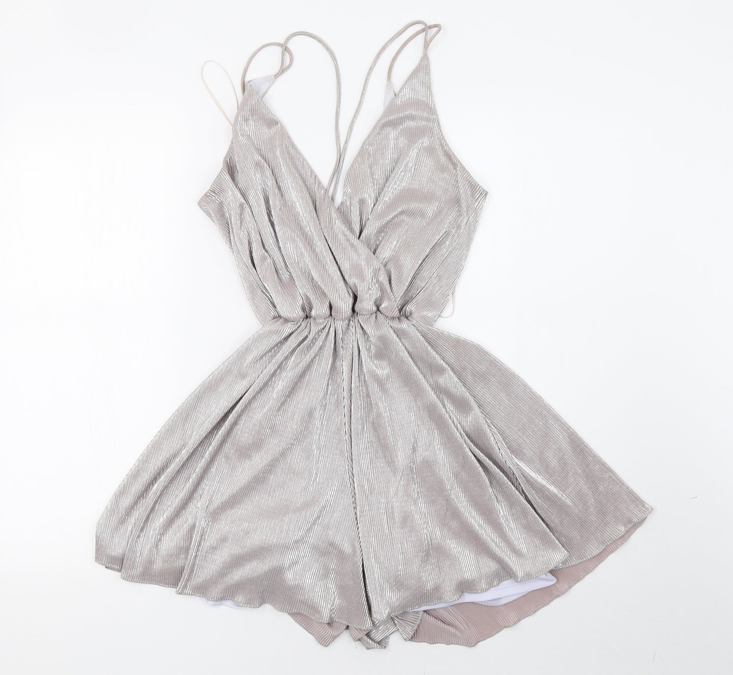 Miss Selfridge Womens Silver   Playsuit One-Piece Size 12