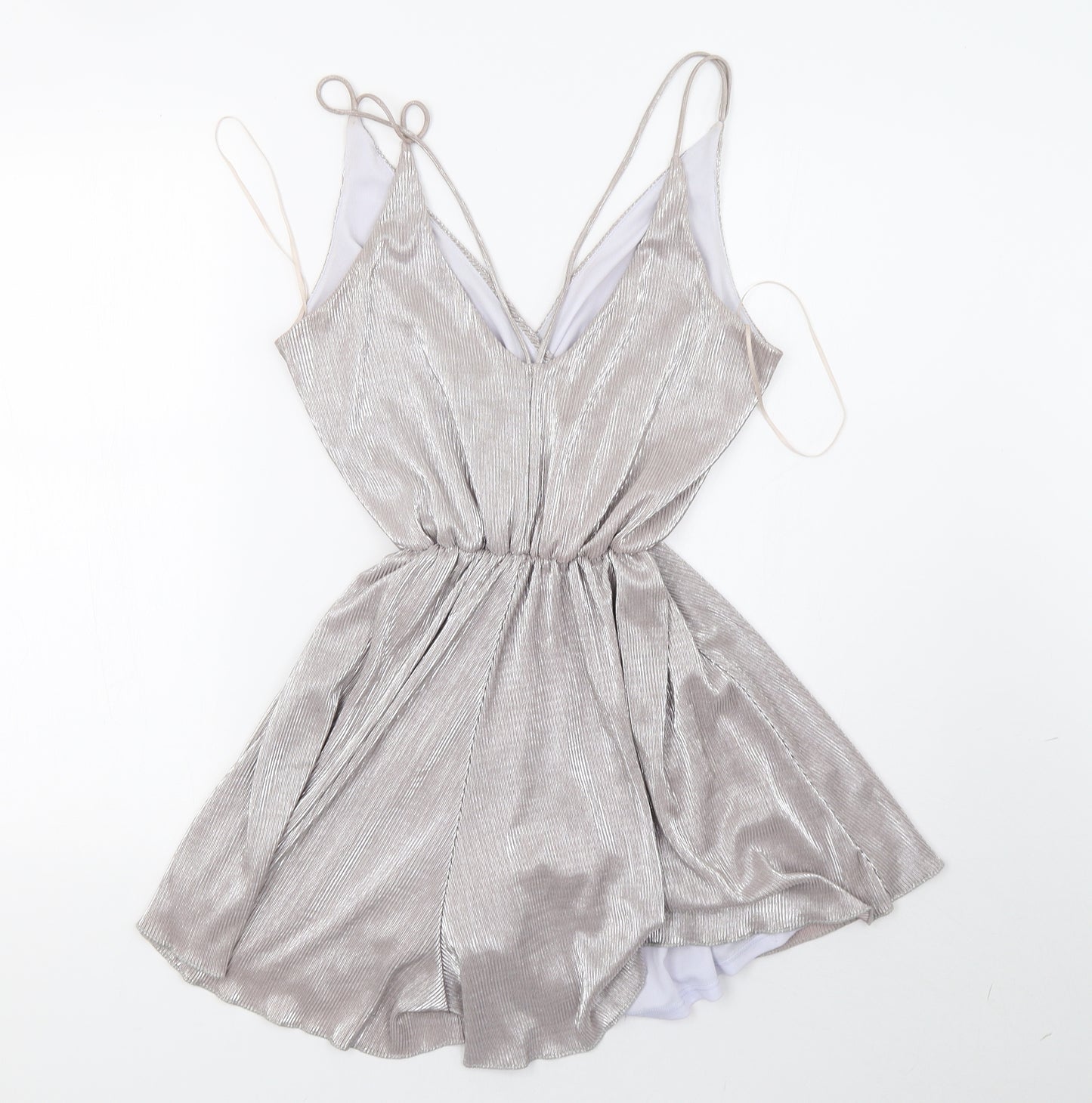 Miss Selfridge Womens Silver   Playsuit One-Piece Size 12