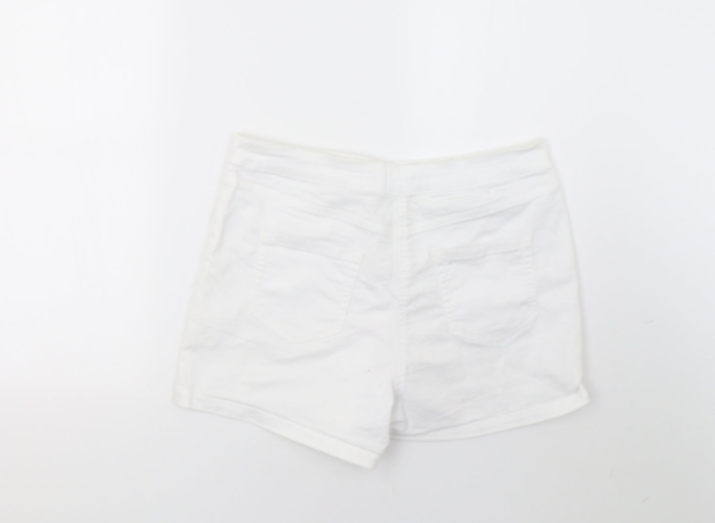 Matalan Womens White  Damask Hot Pants Shorts Size 14