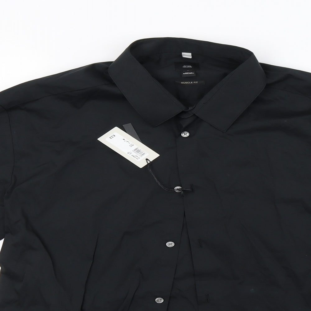 River Island Mens Black    Dress Shirt Size L