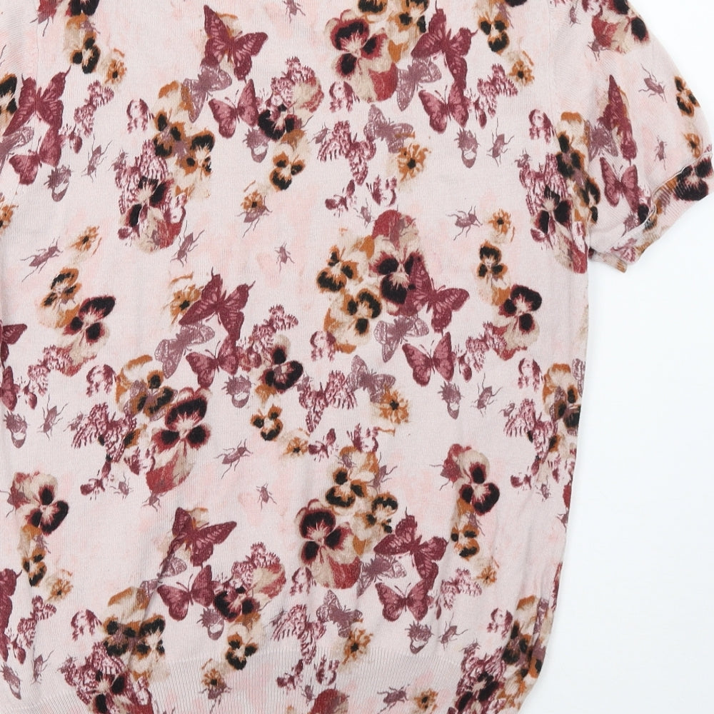 NEXT Womens Pink Floral  Basic T-Shirt Size 14