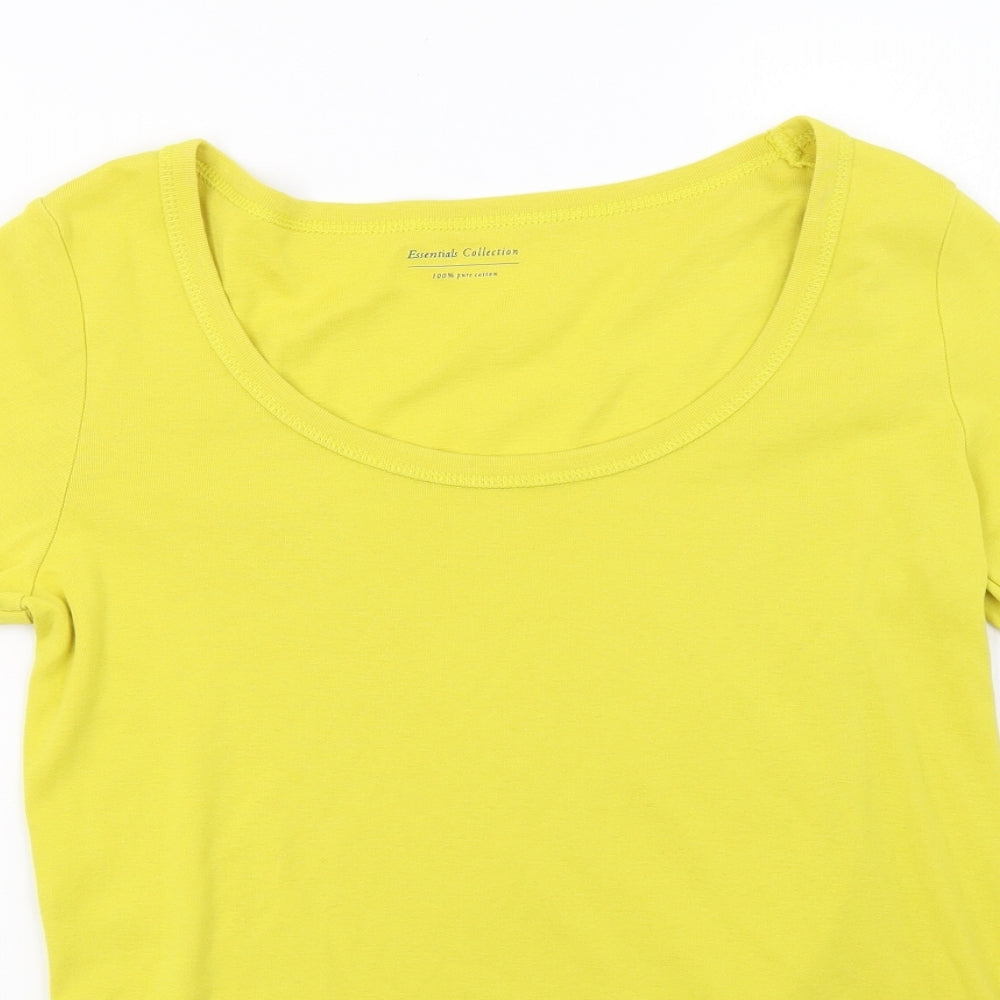 Marks and Spencer Womens Yellow   Basic T-Shirt Size 14