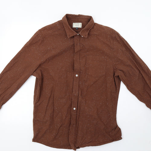 George Mens Brown    Button-Up Size L
