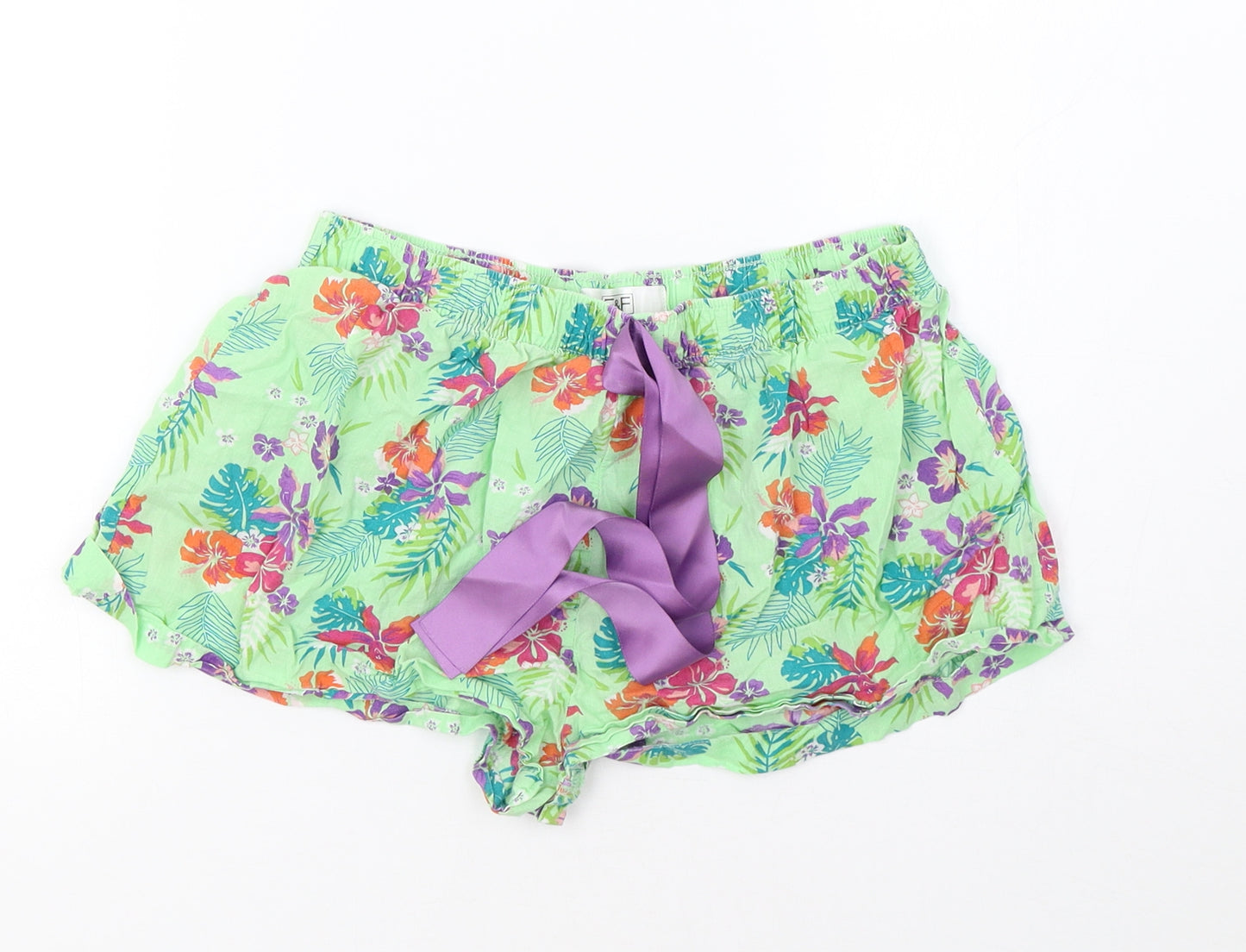 F&F Womens Green Floral   Sleep Shorts Size 8