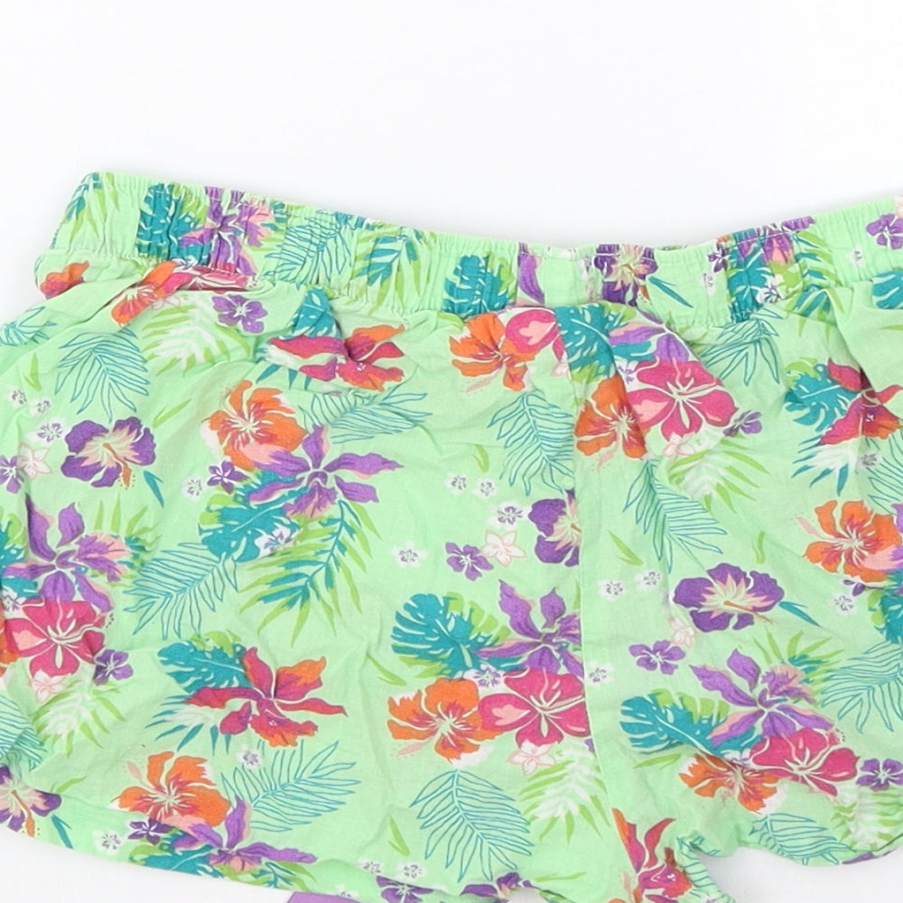 F&F Womens Green Floral   Sleep Shorts Size 8