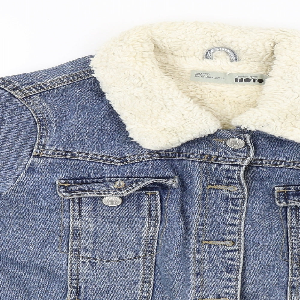 Topshop Womens Blue  Denim Jacket  Size 12