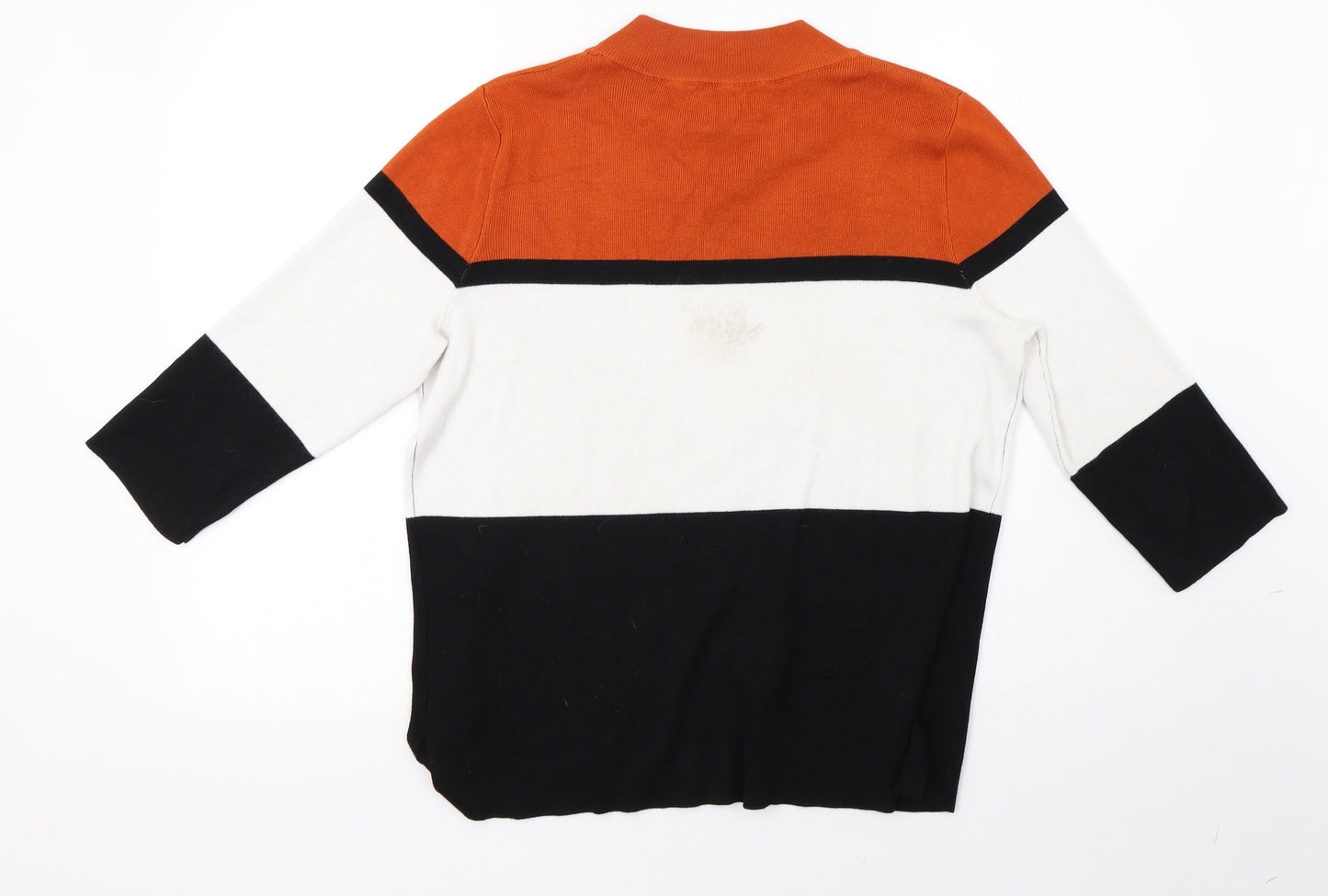 Matalan Womens Black Striped  Pullover Sweatshirt Size 16