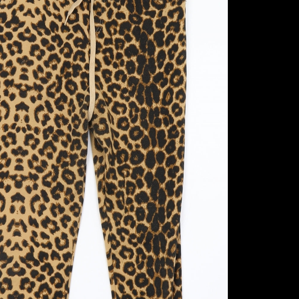 emma & ashley Womens Brown Animal Print  Jogger Trousers Size L L28 in