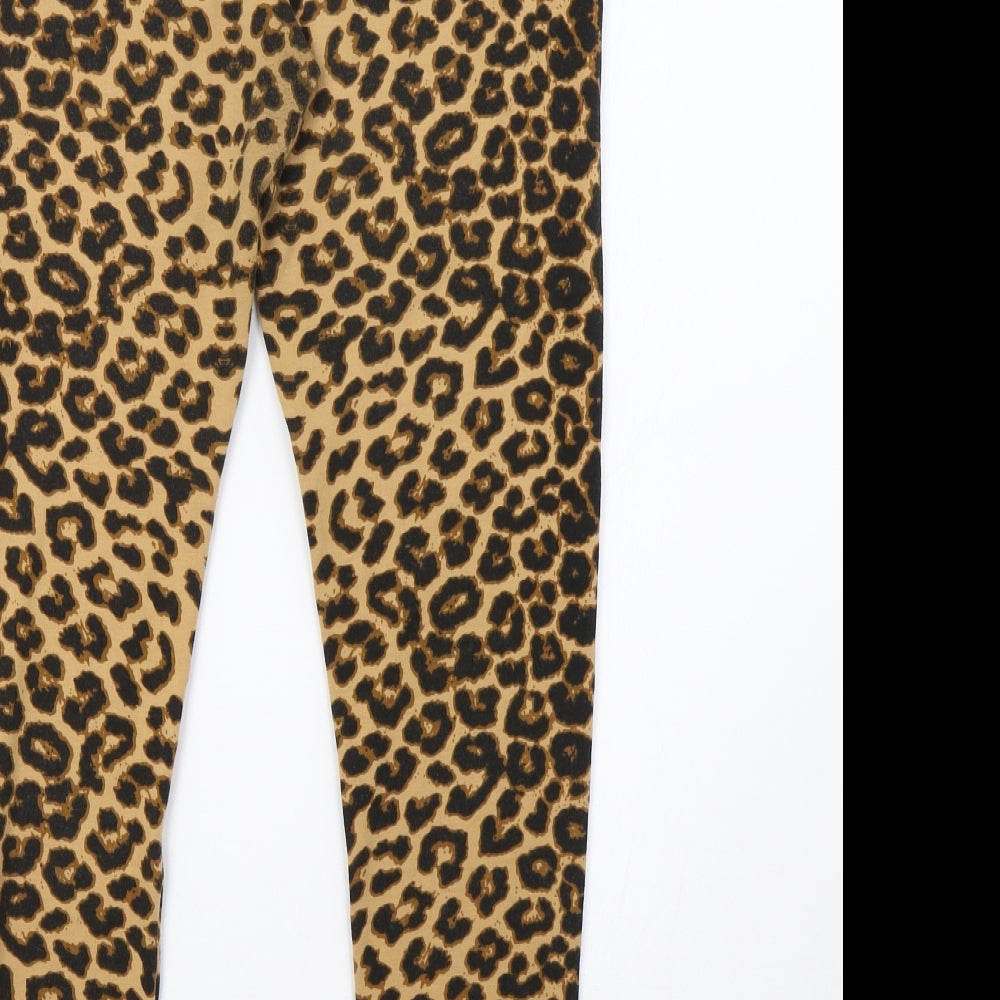 emma & ashley Womens Brown Animal Print  Jogger Trousers Size L L28 in
