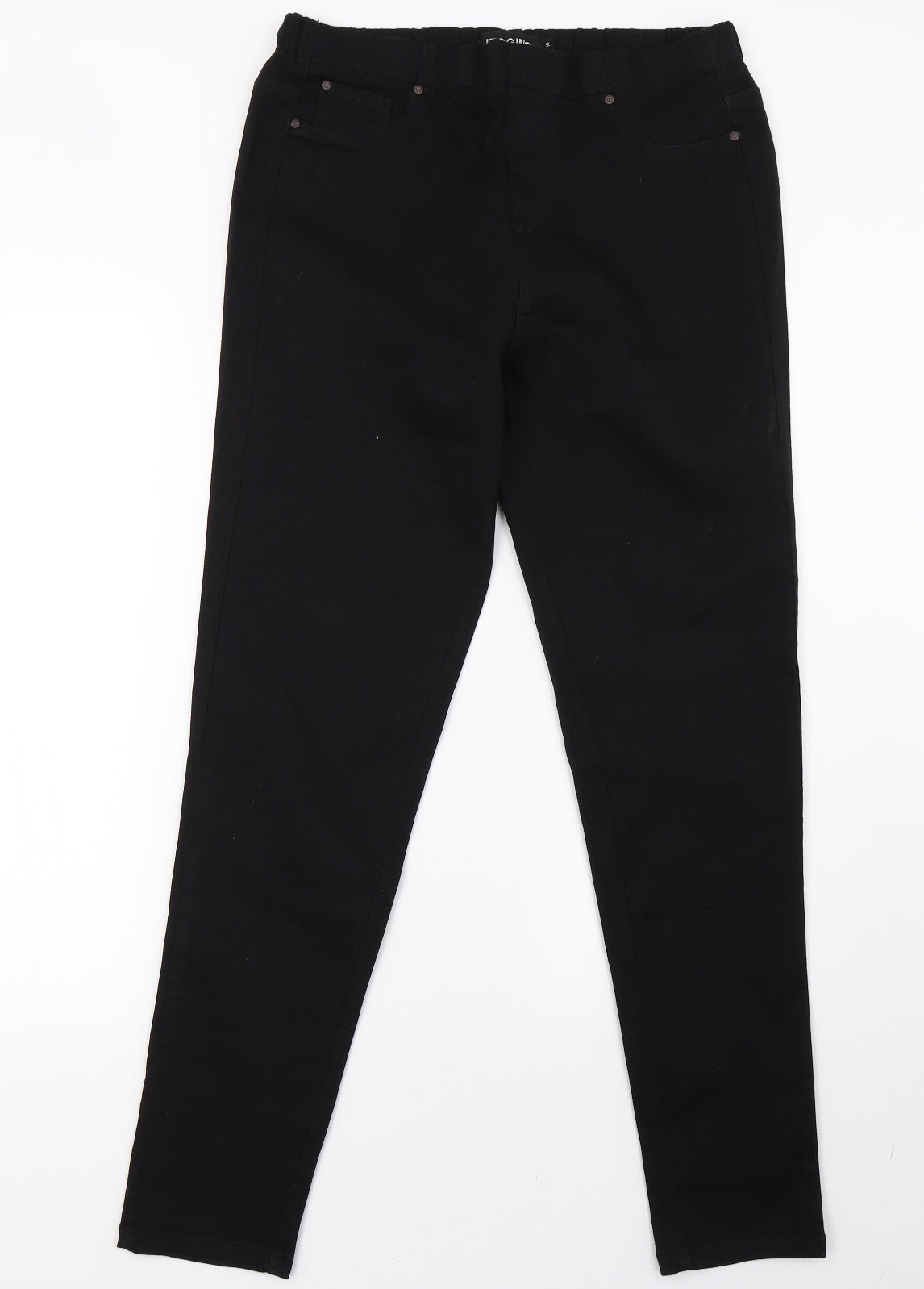 Peacocks Womens Black  Denim Jegging Trousers Size 14 L32 in
