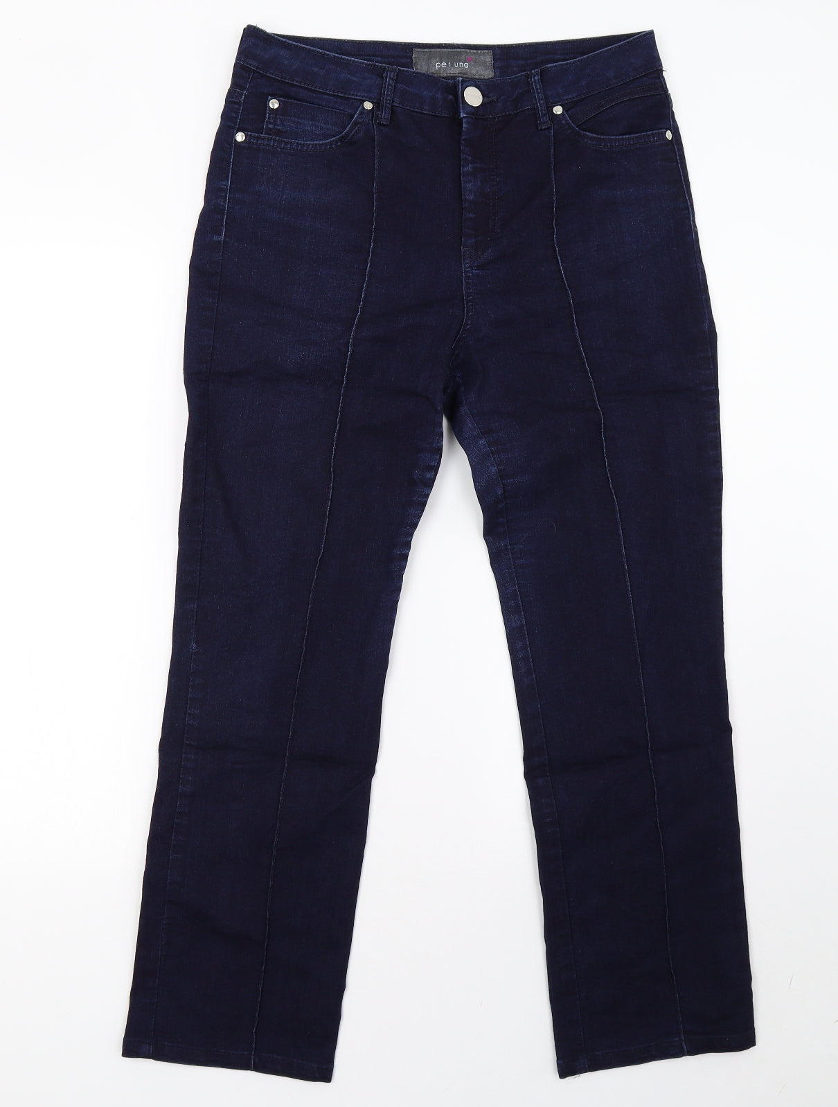 Marks and Spencer Womens Blue  Denim Straight Jeans Size 12 L30 in