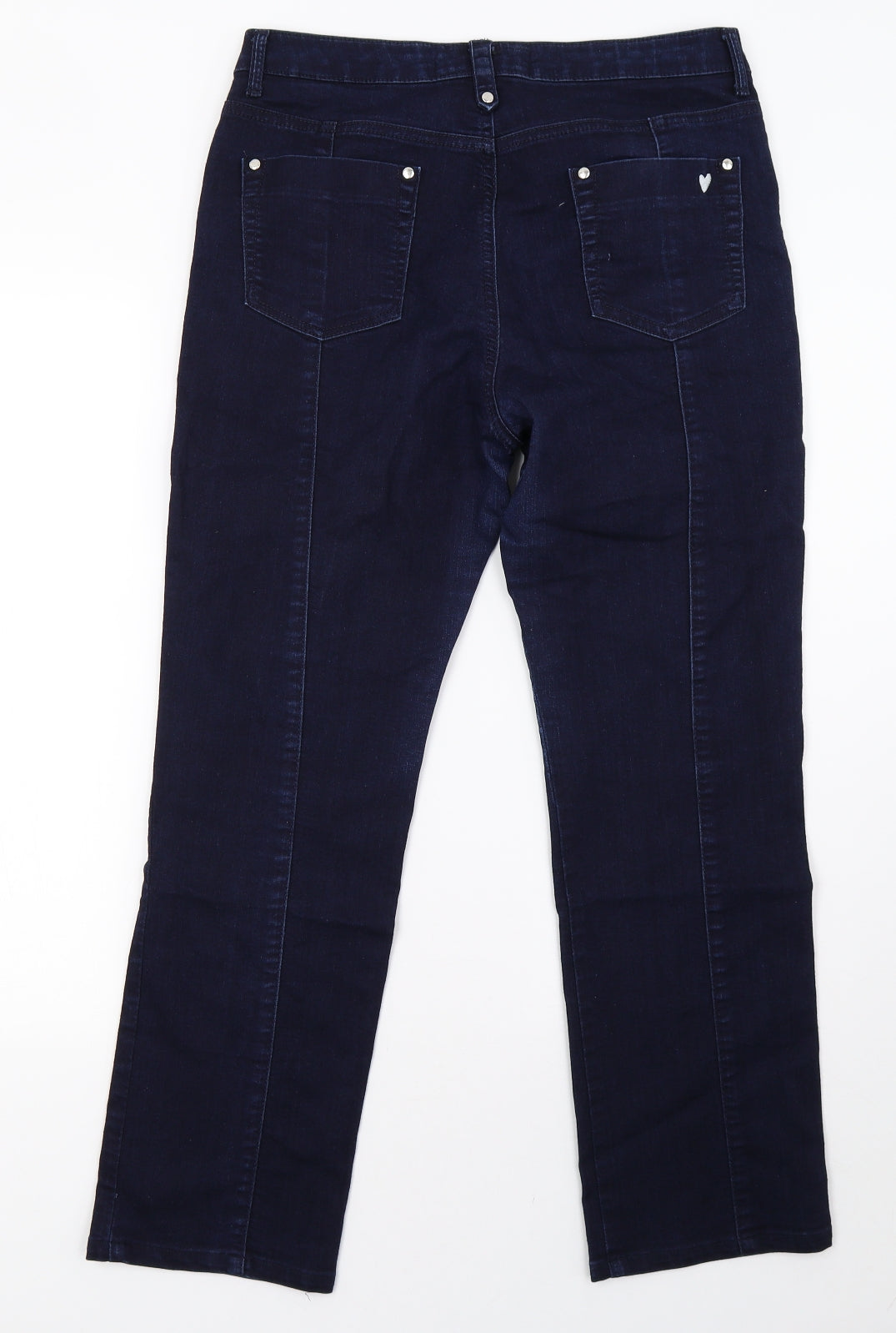 Marks and Spencer Womens Blue  Denim Straight Jeans Size 12 L30 in