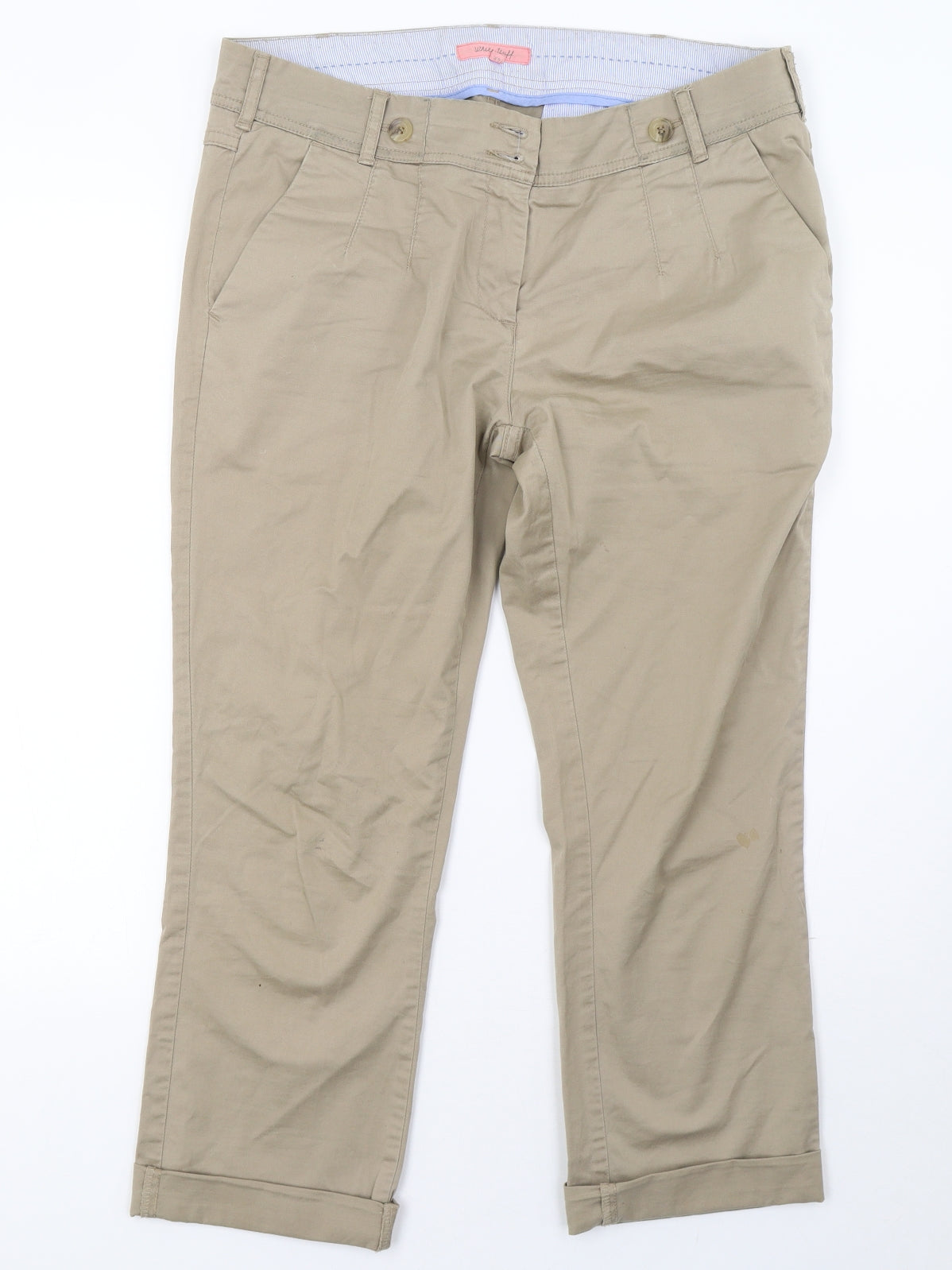 White Stuff Womens Beige   Trousers  Size 14 L27 in