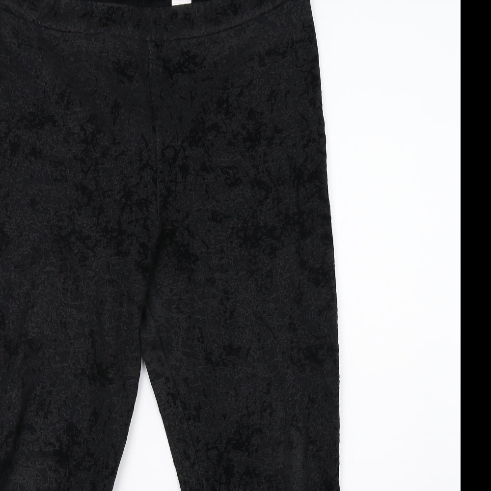 NEXT Womens Black   Cropped Trousers Size 14 L25 in