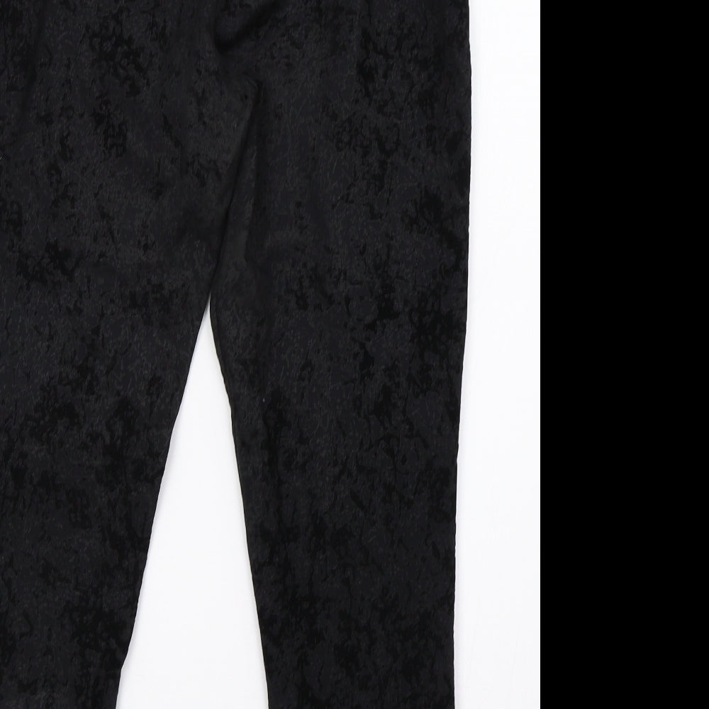 NEXT Womens Black   Cropped Trousers Size 14 L25 in