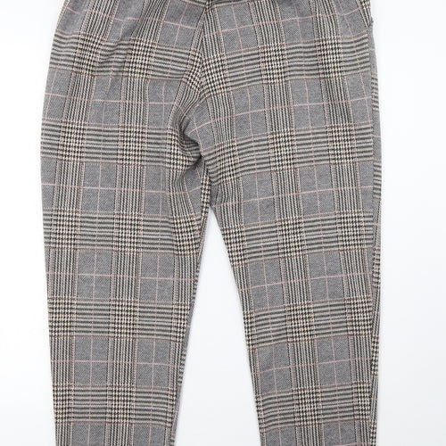 Primark Womens Grey Check  Trousers  Size 14 L28 in