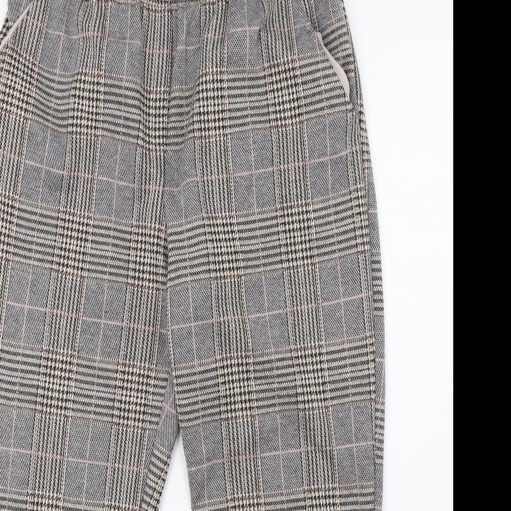 Primark Womens Grey Check  Trousers  Size 14 L28 in