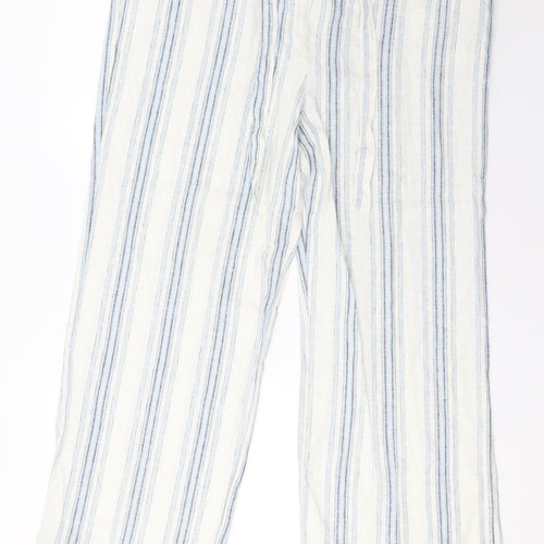 tailored Womens White Striped  Trousers  Size 18 L30 in