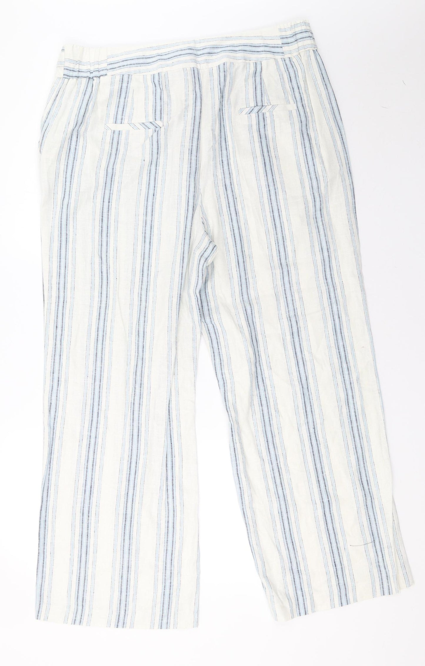 tailored Womens White Striped  Trousers  Size 18 L30 in