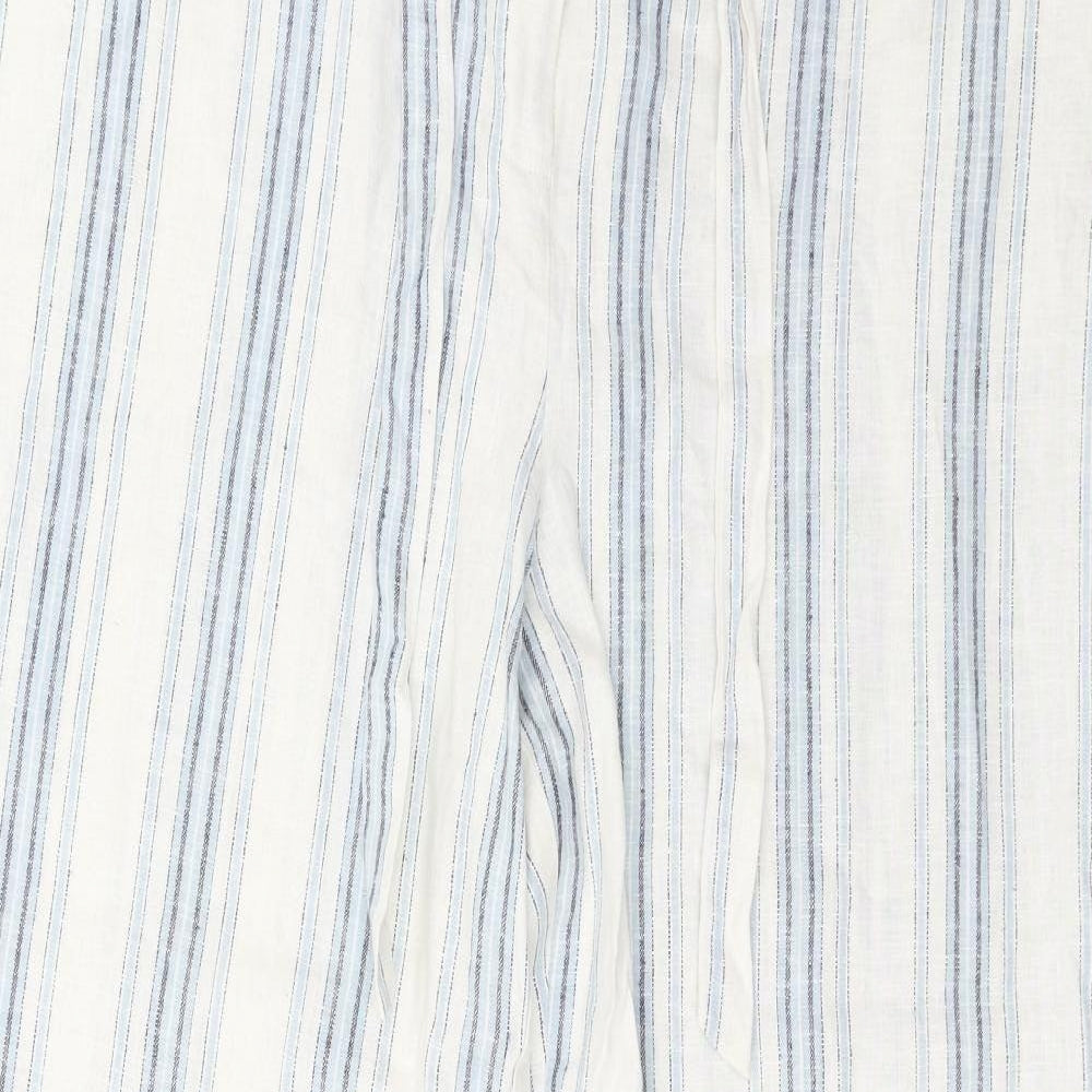 tailored Womens White Striped  Trousers  Size 18 L30 in
