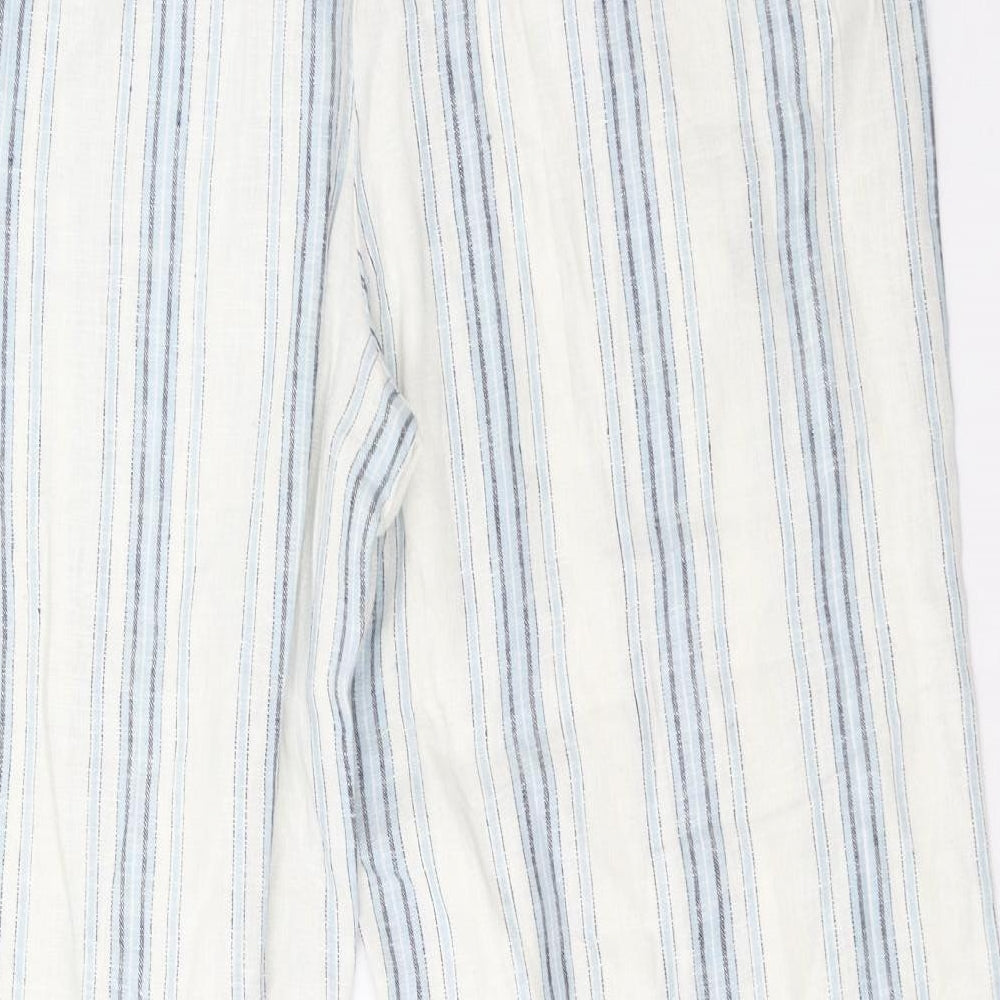 tailored Womens White Striped  Trousers  Size 18 L30 in