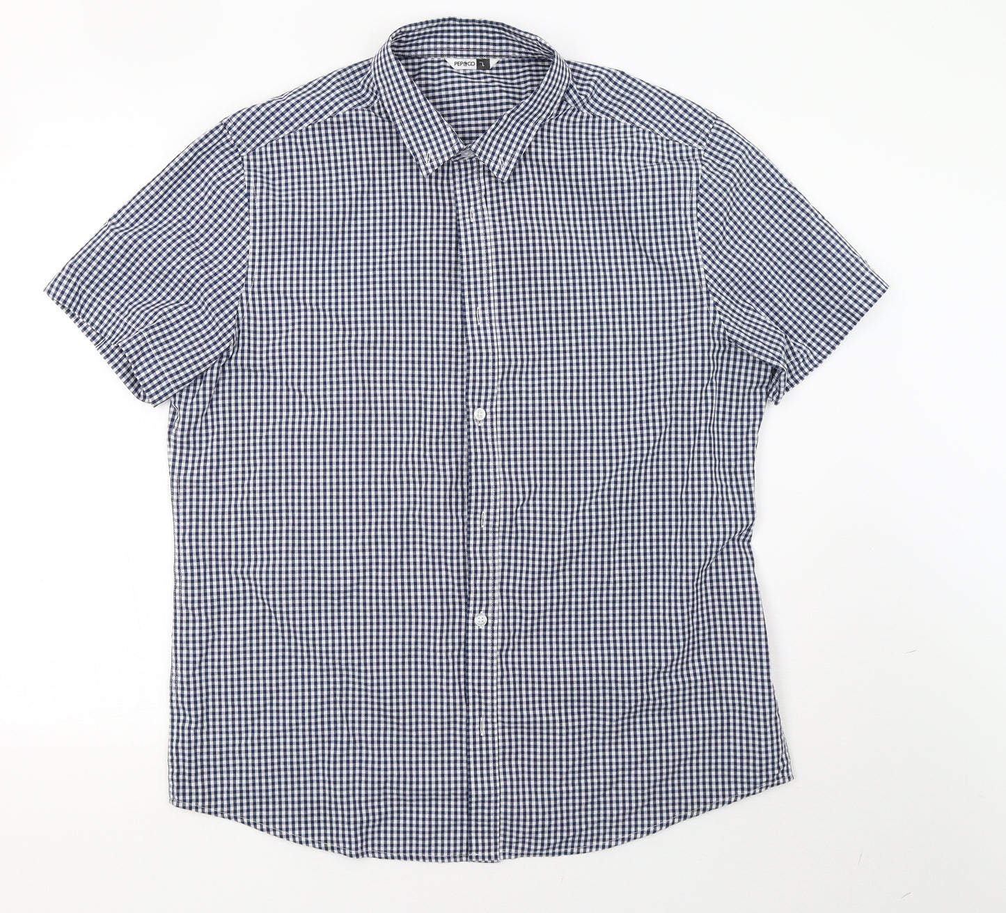 pep&co Mens Blue    Button-Up Size L