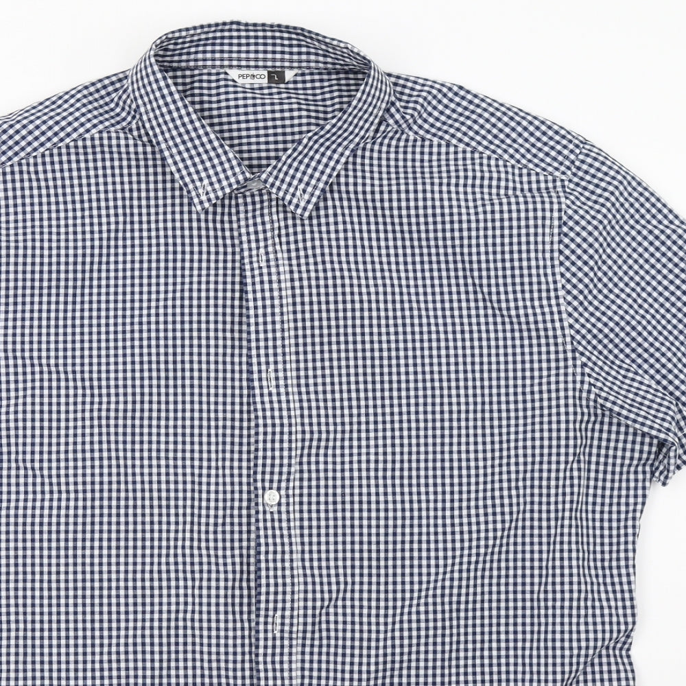 pep&co Mens Blue    Button-Up Size L
