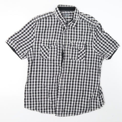 matal Mens White Check   Button-Up Size XL