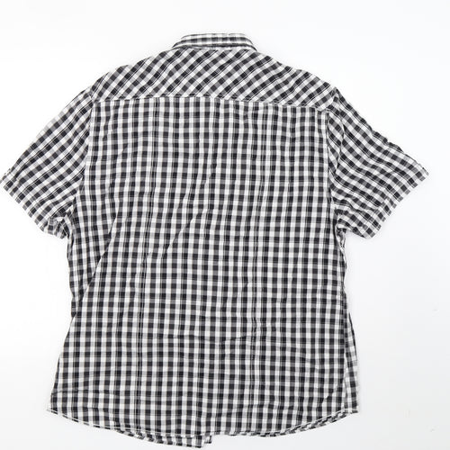 matal Mens White Check   Button-Up Size XL