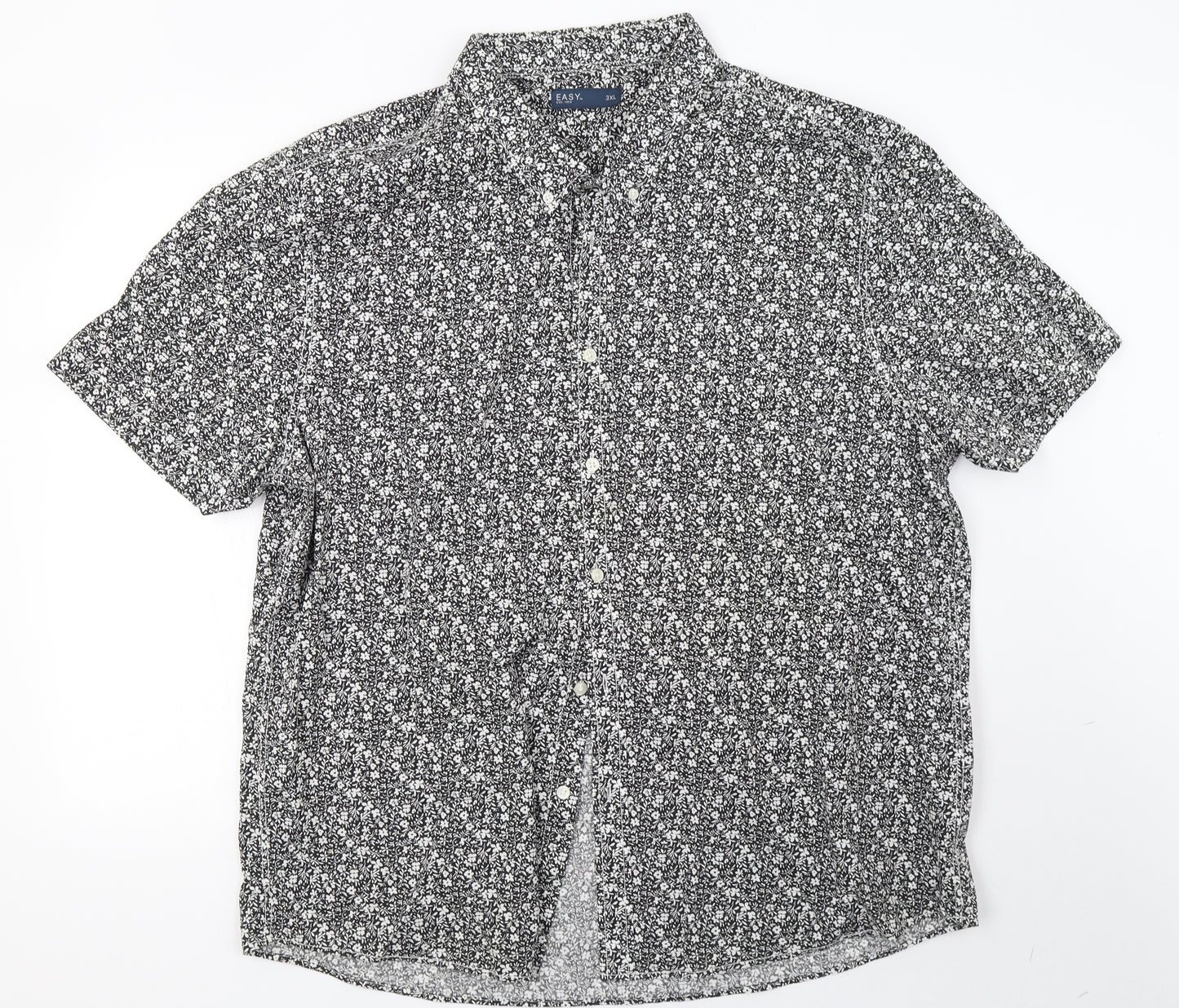 Matalan Mens Black Floral   Button-Up Size 3XL