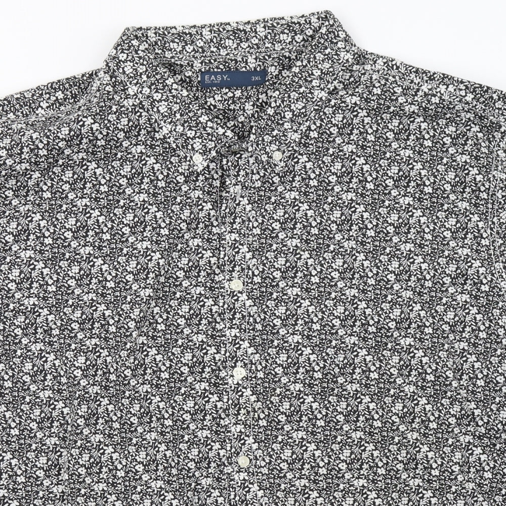 Matalan Mens Black Floral   Button-Up Size 3XL