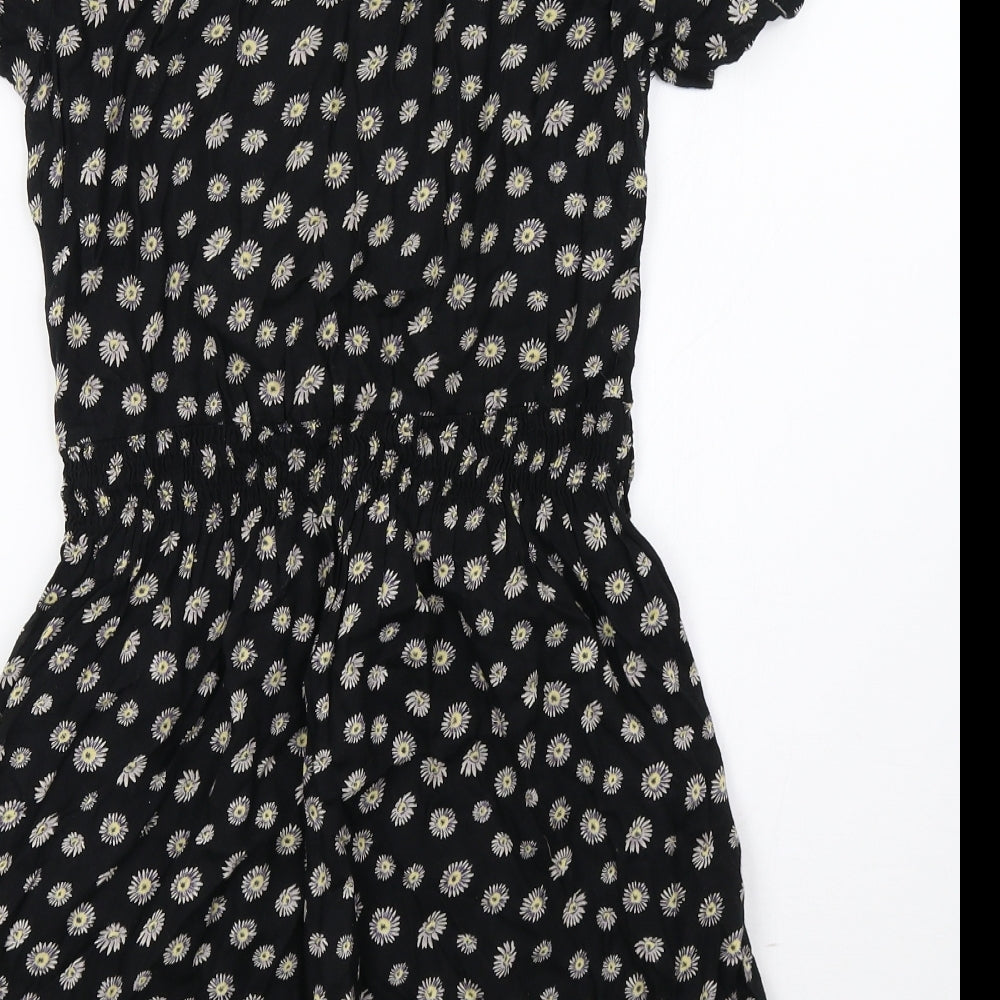 H&M Womens Black Polka Dot  A-Line  Size 10