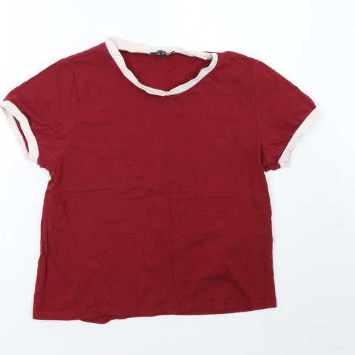 Boohoo Womens Red   Basic T-Shirt Size 12