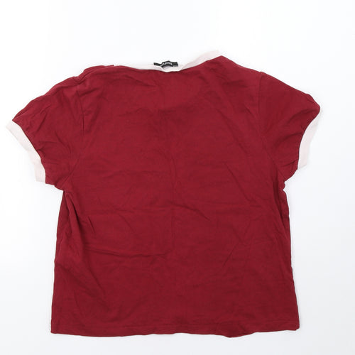 Boohoo Womens Red   Basic T-Shirt Size 12