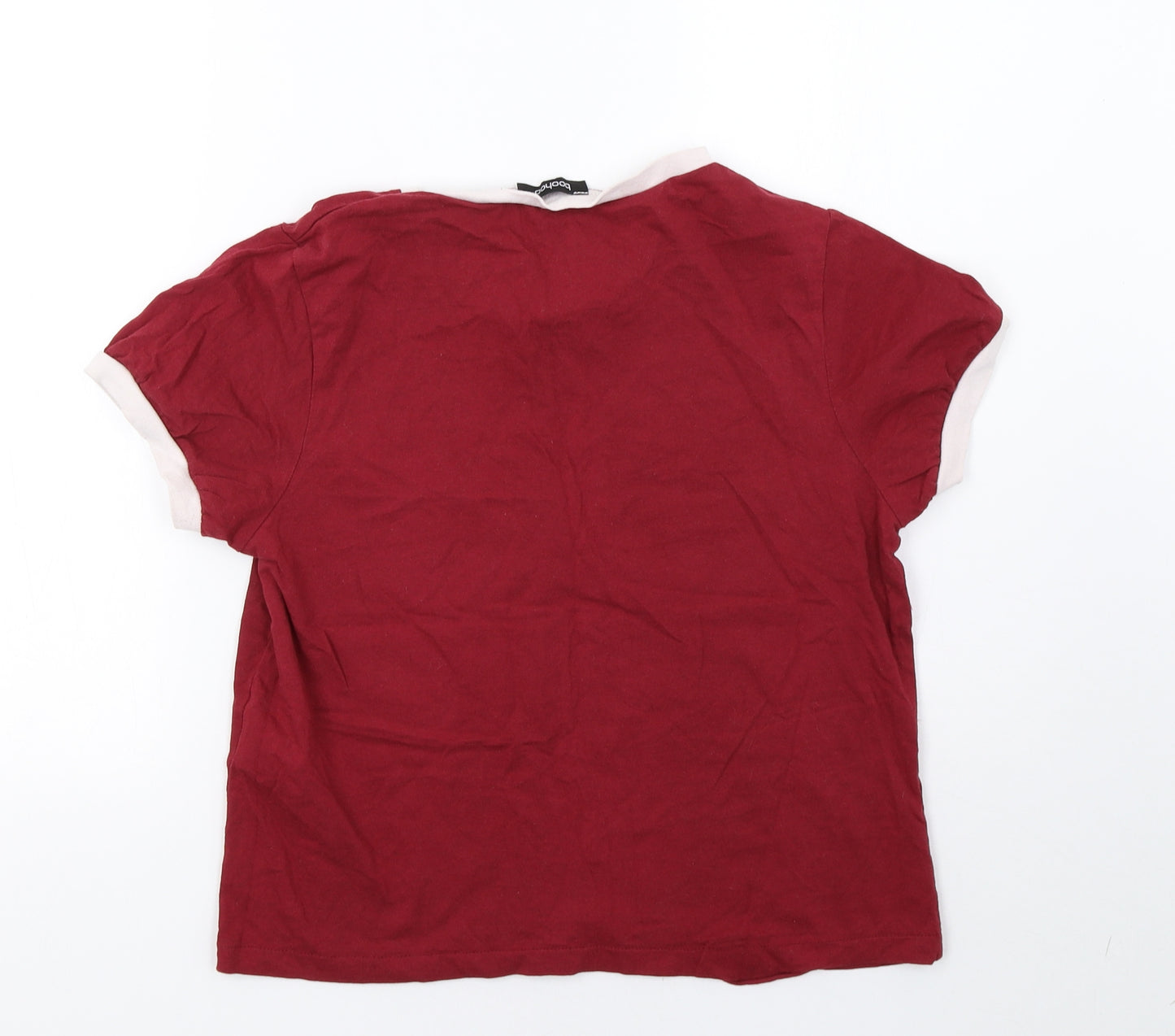 Boohoo Womens Red   Basic T-Shirt Size 12