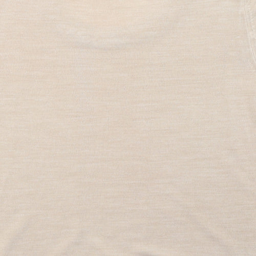 Marks and Spencer Womens Beige  Knit Basic T-Shirt Size 16