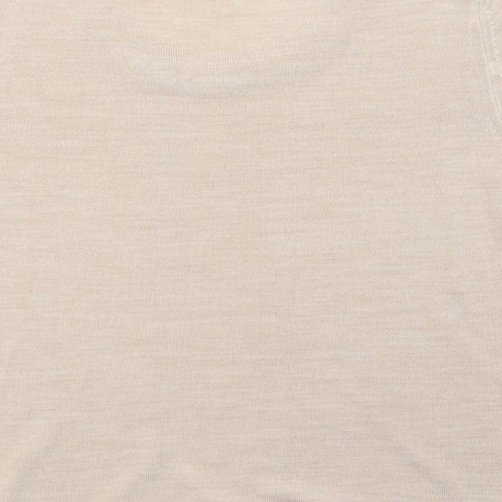 Marks and Spencer Womens Beige  Knit Basic T-Shirt Size 16