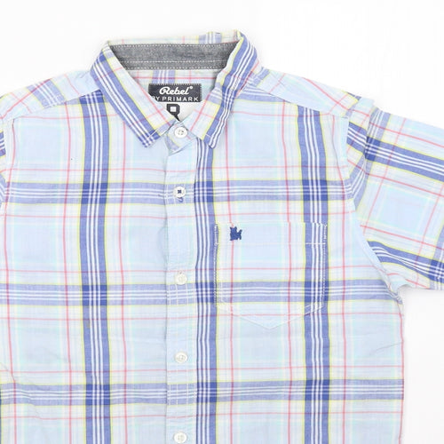 Primark Boys Blue Check  Basic Button-Up Size 10-11 Years